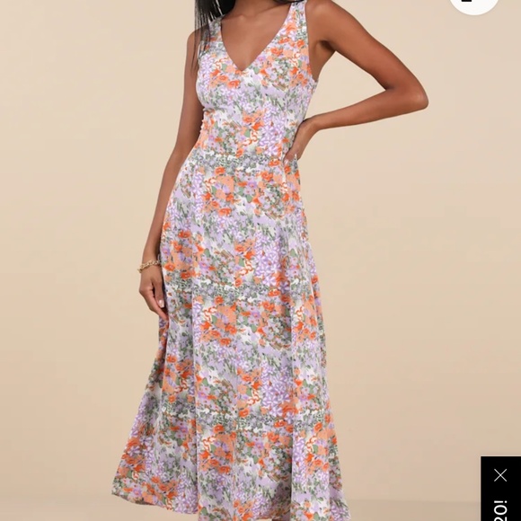 Your Only Darling Lavender Floral Print Sleeveless Midi Dress - Picture 1 of 5